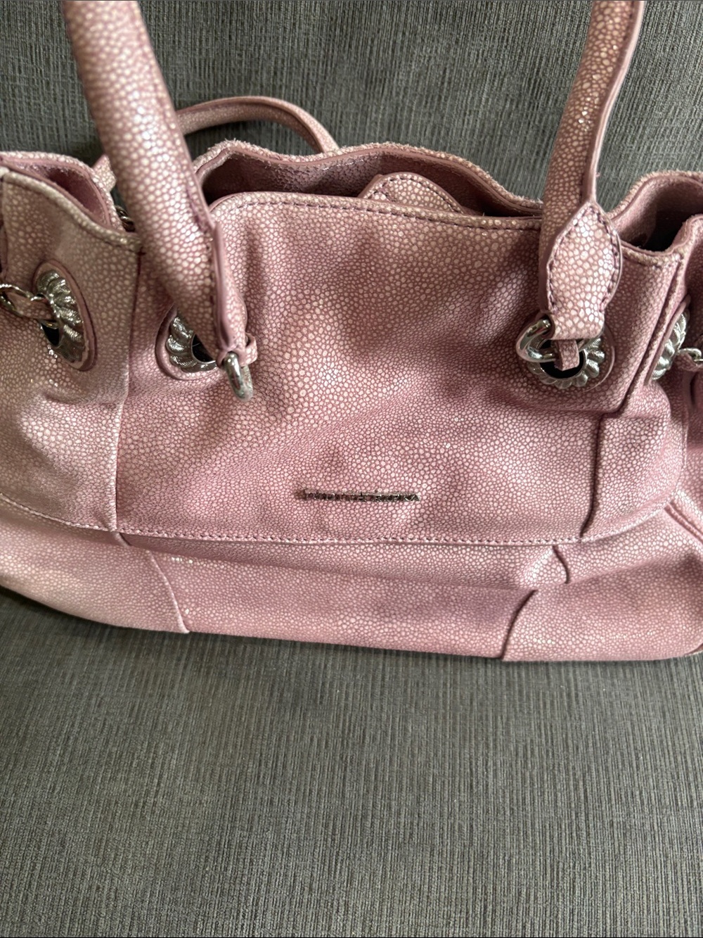 Judith Ripka Faux leather pink handbag